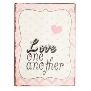 Metal skilt Love One Another 26x35cm